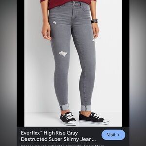Maurices EverFlex Grey distressed high Rise Gray Jeans
